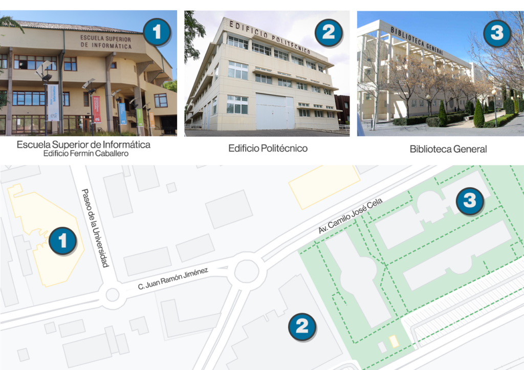 Plan et Localisation de l'ESI (Ecole Supérieure d'Informatique de Ciudad Real)