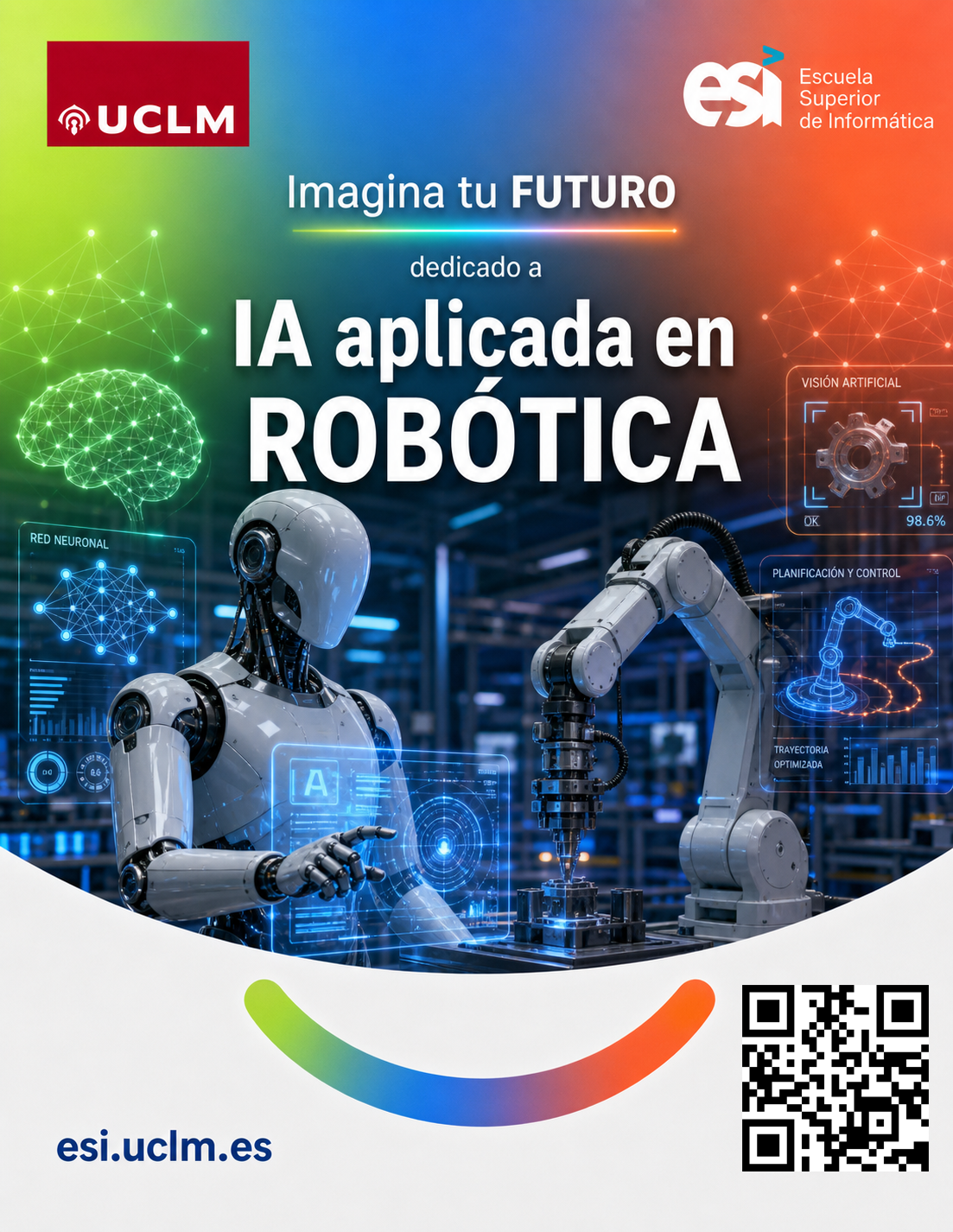 Tarjeta promocional de IA en Robótica y Sistemas Autónomos de la ESI