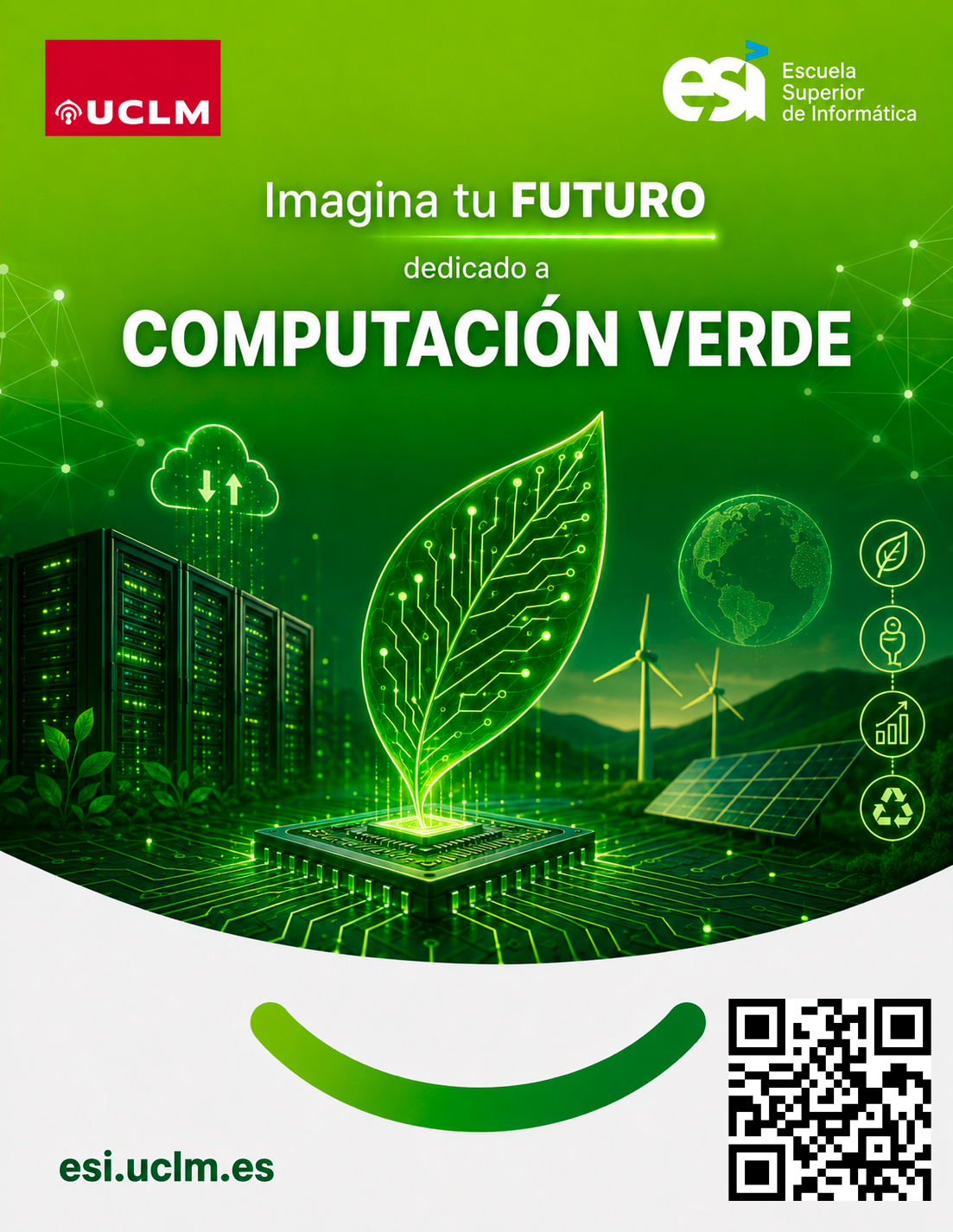 Tarjeta promocional de Computación Verde de la ESI
