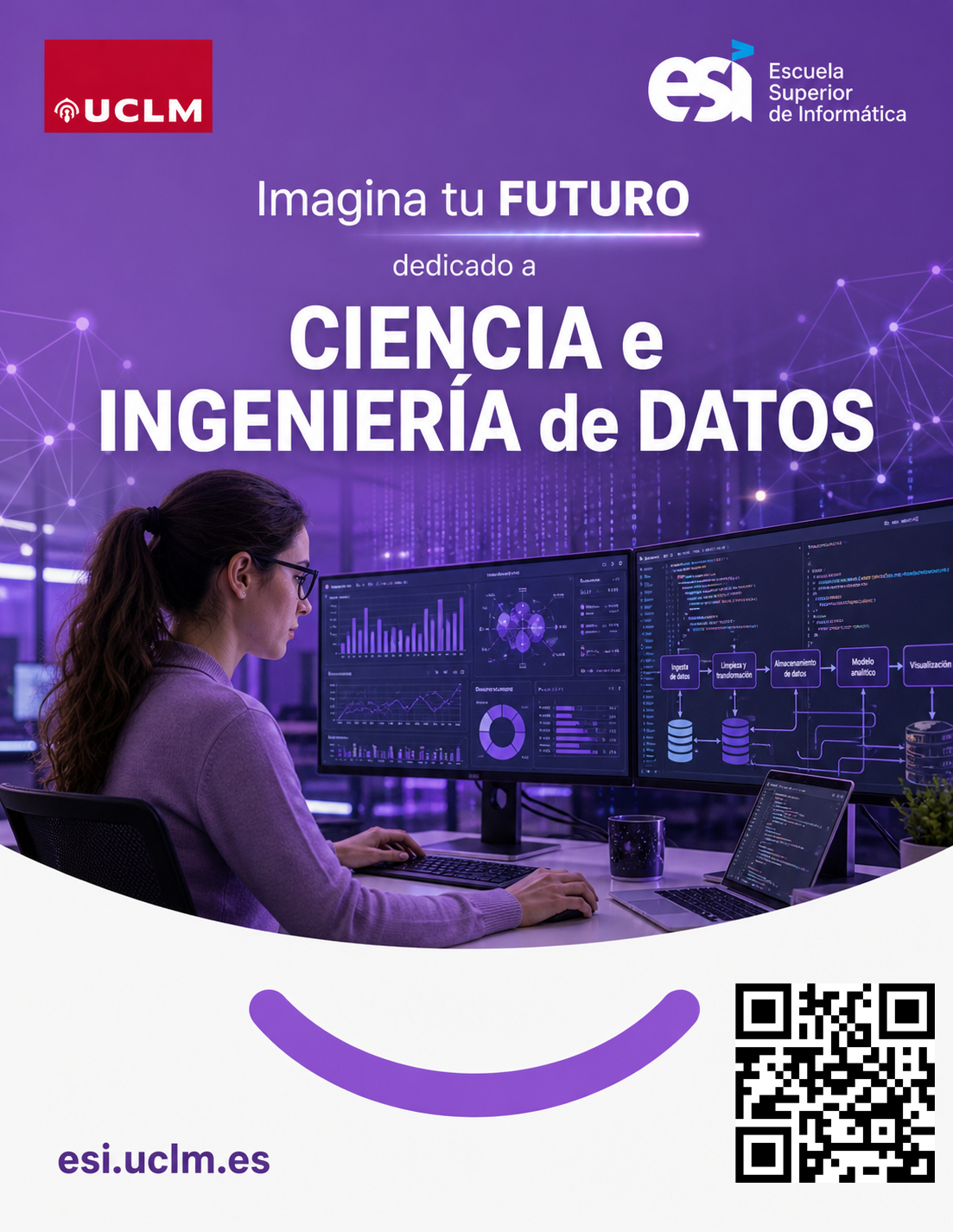 Tarjeta promocional de Ciencia e Ingeniería de Datos de la ESI