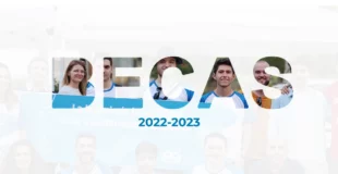 Palabra BECAS con estudiantes de fondo, esi uclm