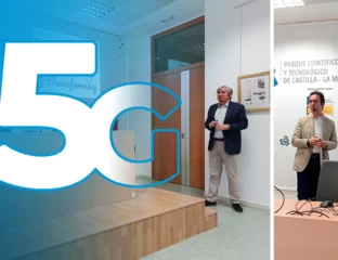 Juan Carlos López und Carlos González sprechen auf der Konferenz zur 5G-Technologie