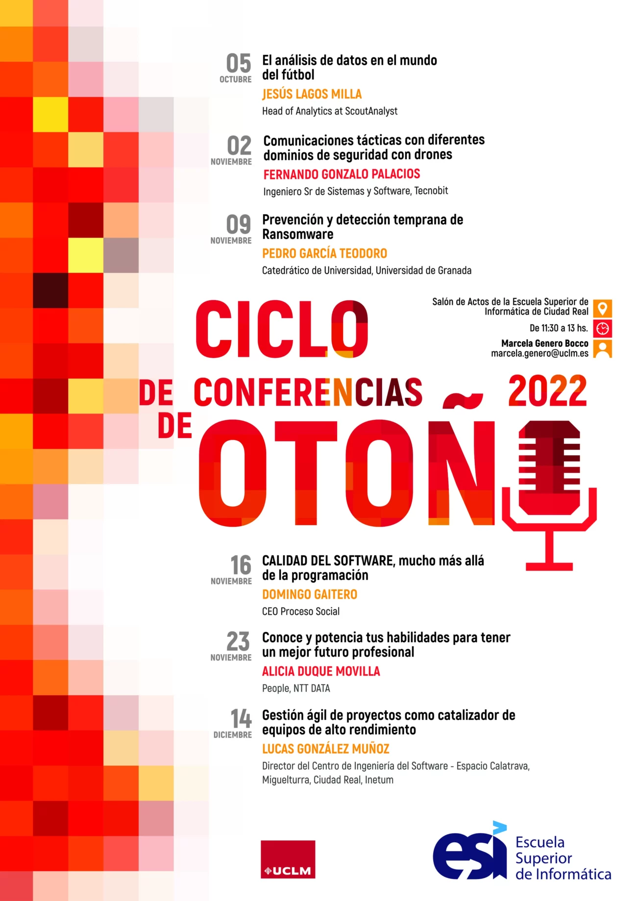 ciclo de conferencias de otoño 2022 en la esi uclm, cartel