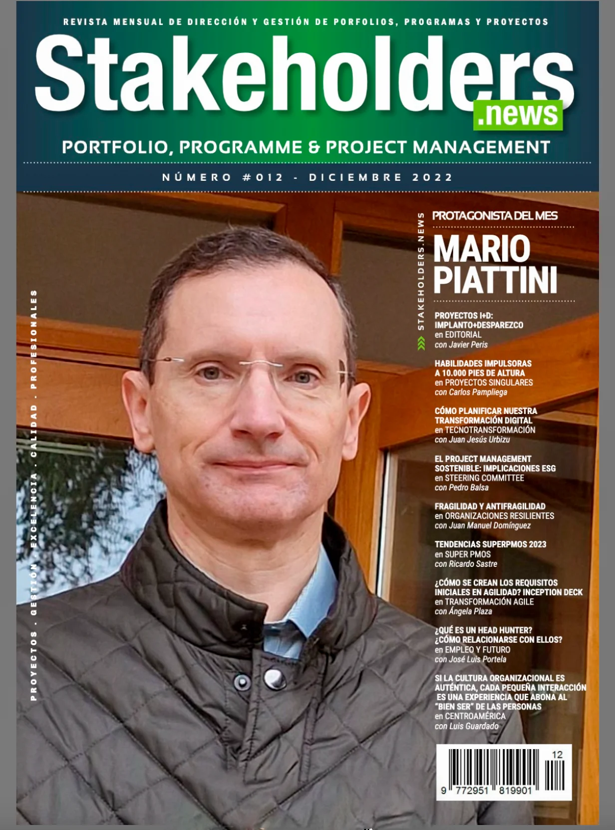 Mario Piattini portada de la revista Stakeholders.news
