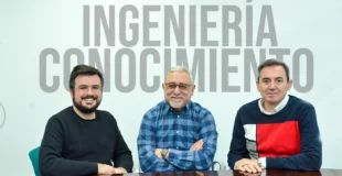 de izquierda a derecha, Andrés Montoro, José Ángel Olivas y Antonio Lozano