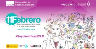 mujer científica en el día internacional de la mujer y la niña en la ciencia.