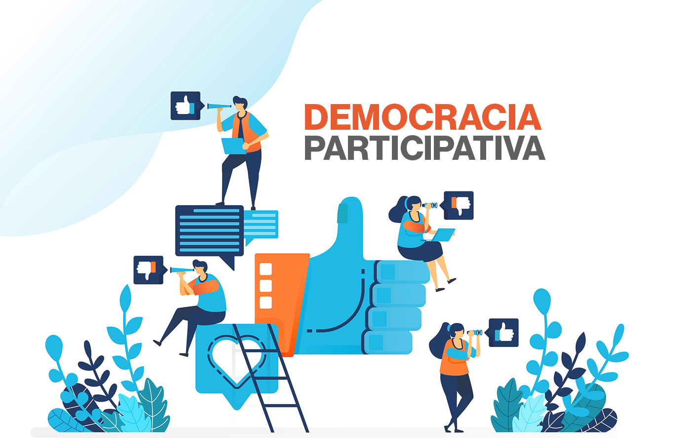 Imagen vectorial de personas votando
