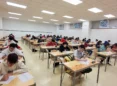 Computer engineering students taking an exam in the classroom
