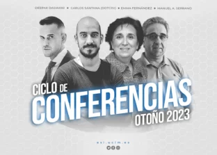 Conferencias otoño en la esi. En la imagen salen Carlos Santana, Emma Fernández, Deepak Dasawani y Manuel Ángel Serrano