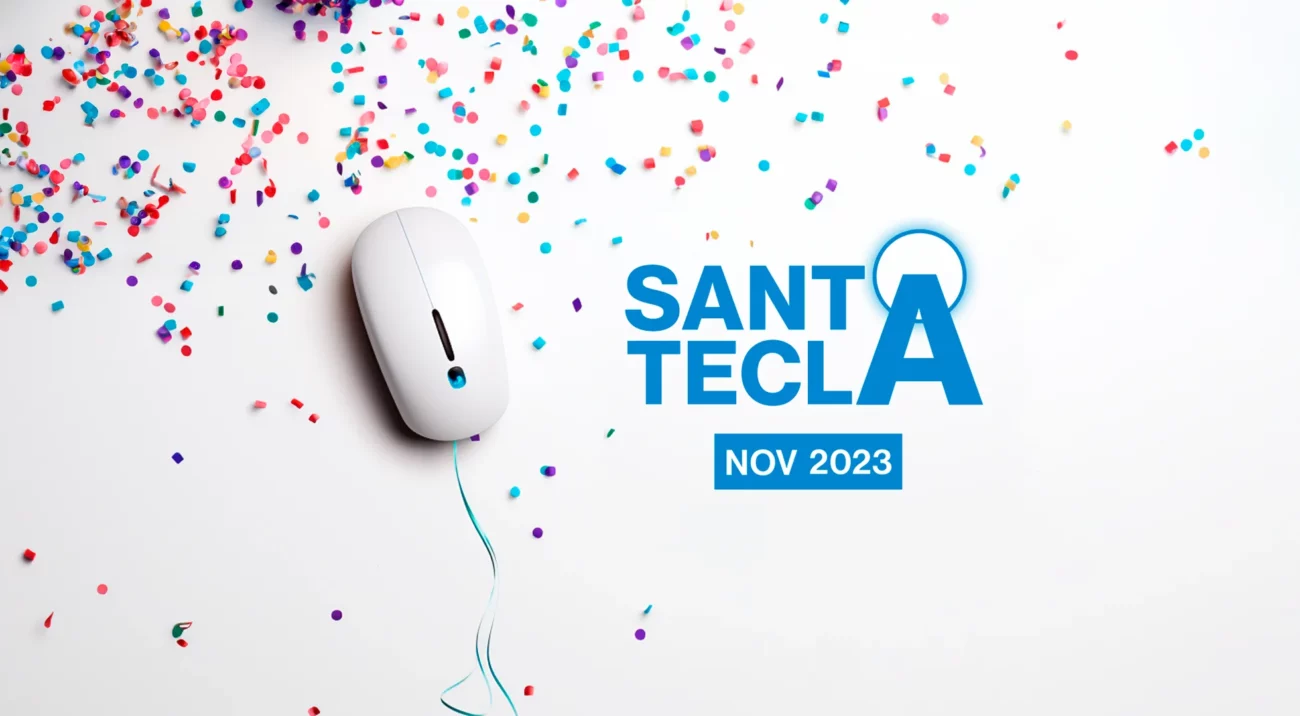 Souris, confettis et texte : Santa Tecla 2023