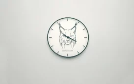 Iberian lynx, mascot lynx of the esi on a clock