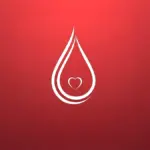 goutte sur fond rouge et cœur