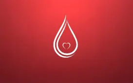 goccia su sfondo rosso e cuore