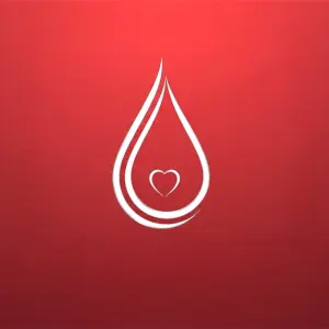 gota sobre fondo rojo y corazon