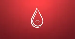 gota sobre fondo rojo y corazon