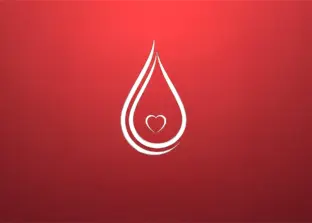 gota sobre fondo rojo y corazon