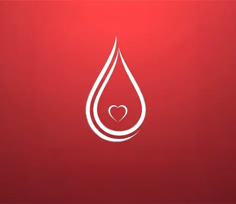 gota sobre fondo rojo y corazon