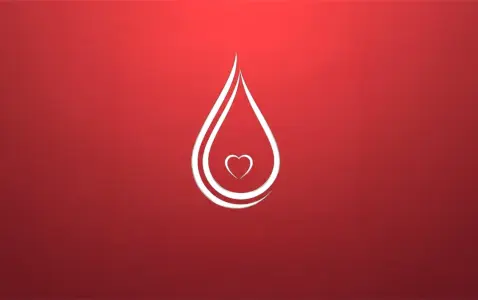 gota sobre fondo rojo y corazon