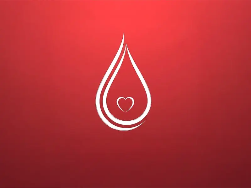 gota sobre fondo rojo y corazon