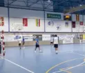 estudiantes de la esi jugando la final de fútbol sala