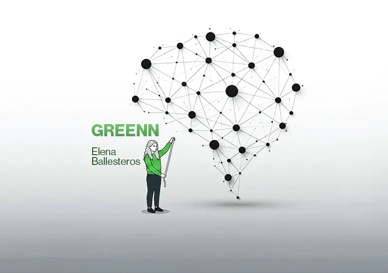 mujer midiendo red neuronal