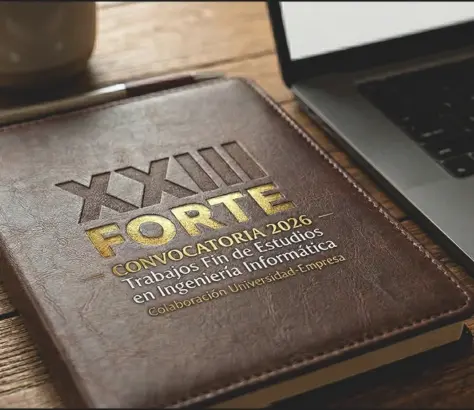 Carpeta sobre mesa con un grabado de XXIII Forte