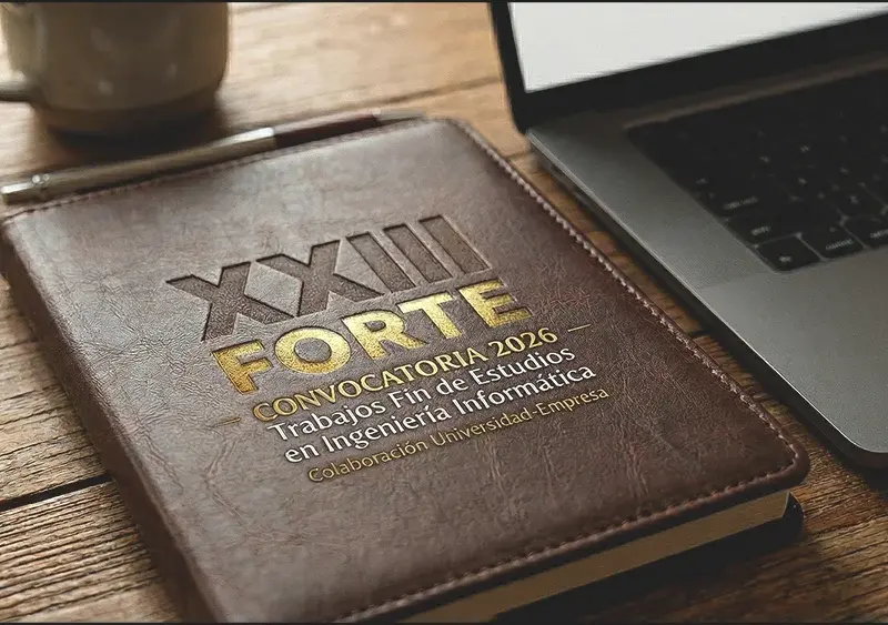 Carpeta sobre mesa con un grabado de XXIII Forte