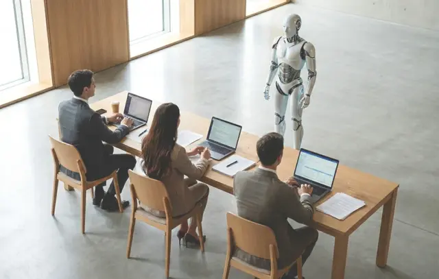 tribunal de humanos frente a humanoide artificial