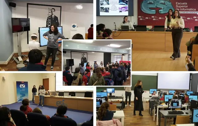 Mosaico de actividades con científicas