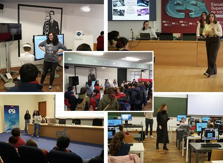 Mosaico de actividades con científicas