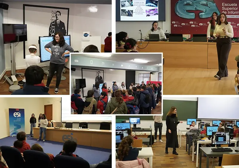 Mosaico de actividades con científicas