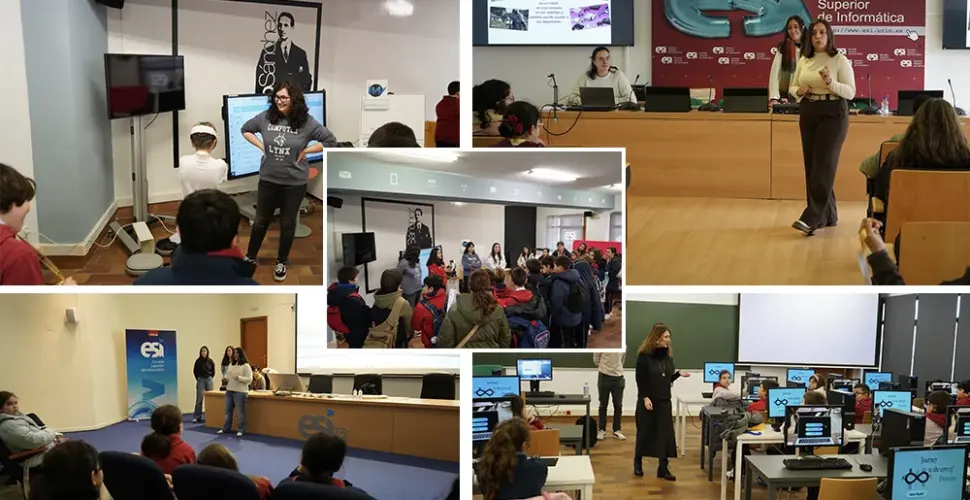 Mosaico de actividades con científicas