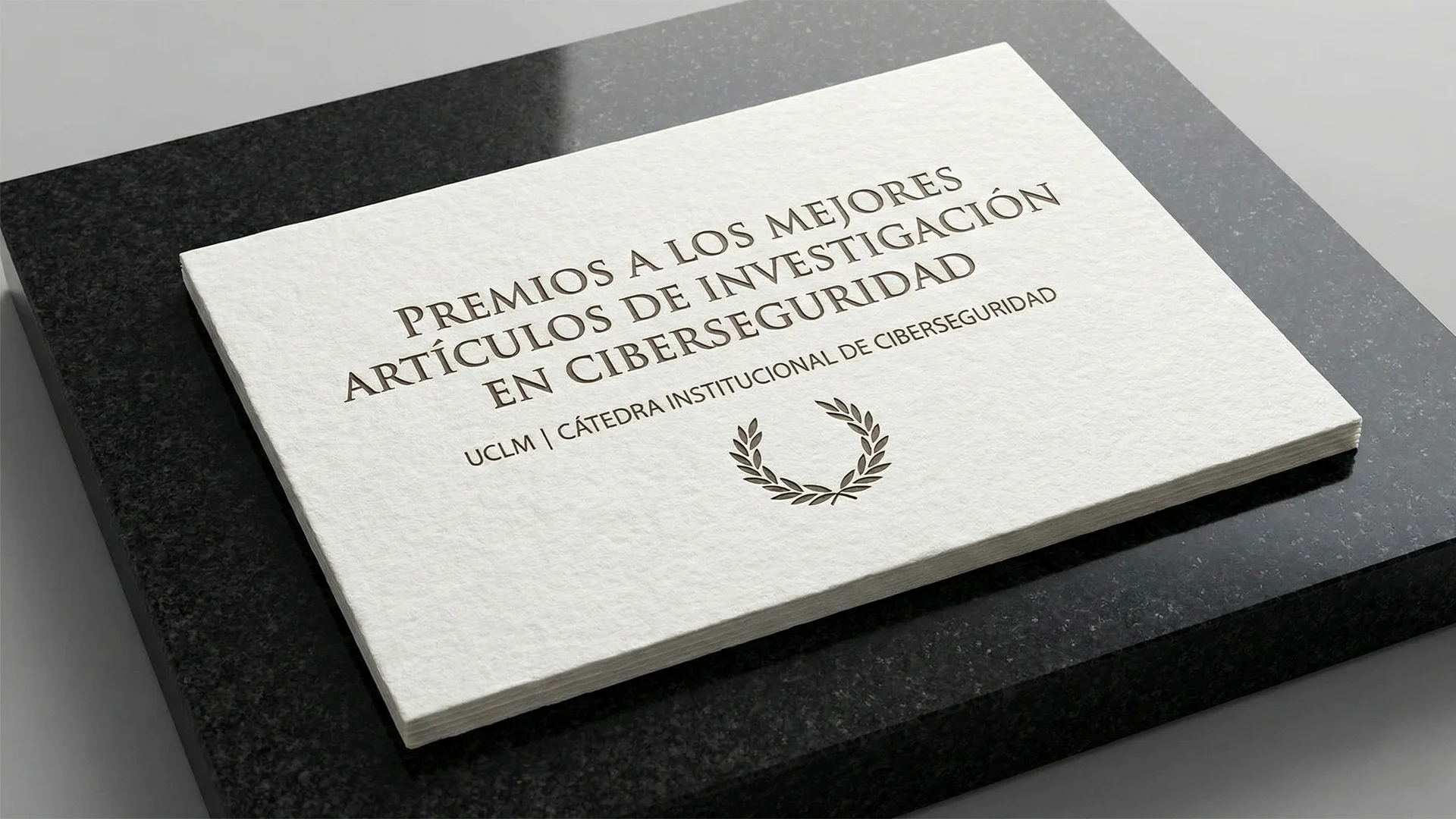 Diploma con los premios sobre la mesa