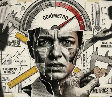 mujer con cara de odio y sistemas de medida