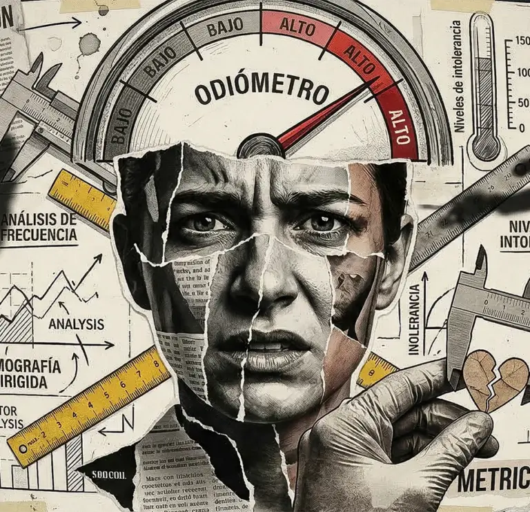 mujer con cara de odio y sistemas de medida