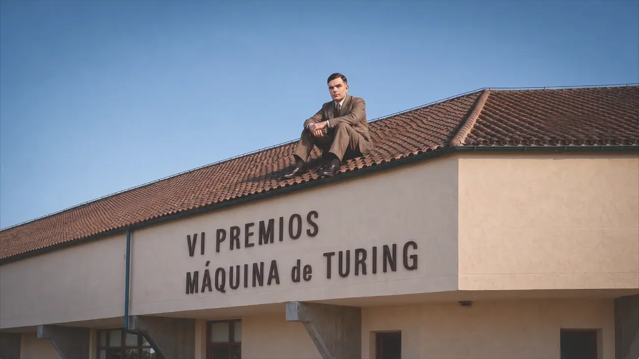 Alan turing sobre el tejado de la esi