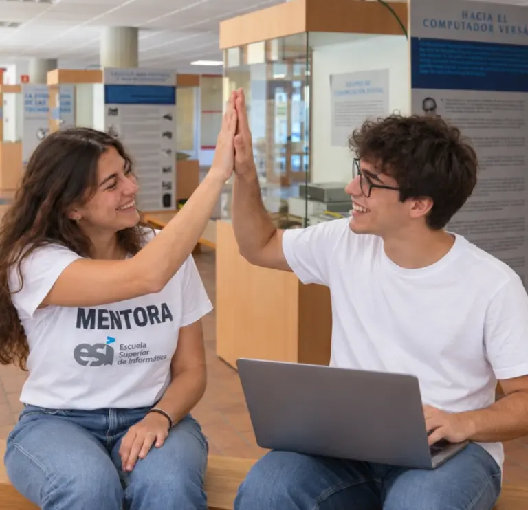 Estudiantes de la esi en el hall